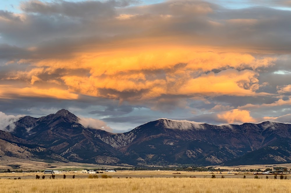 Montana mountain landscape at sunset